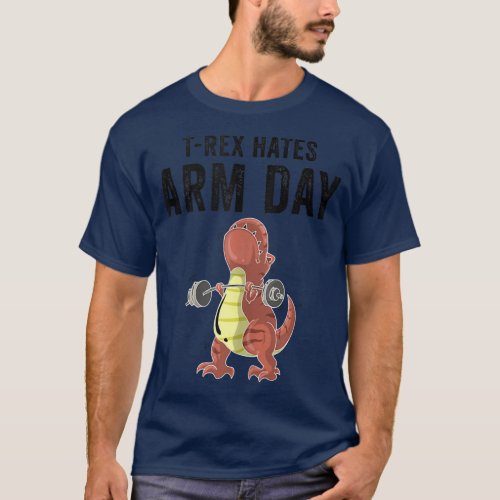 Funny TRe Dinosaur Fitness Gift Cute Arm Workout M T_Shirt