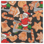 funny treadmill santa cookies fabric