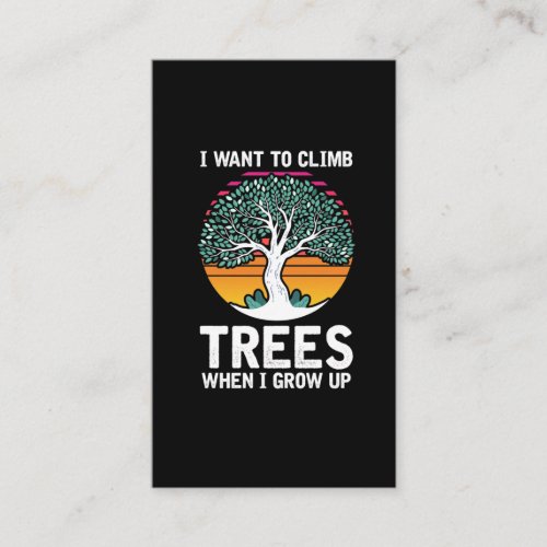 Funny Tree Climber Kid Arborist Future Job Business Card