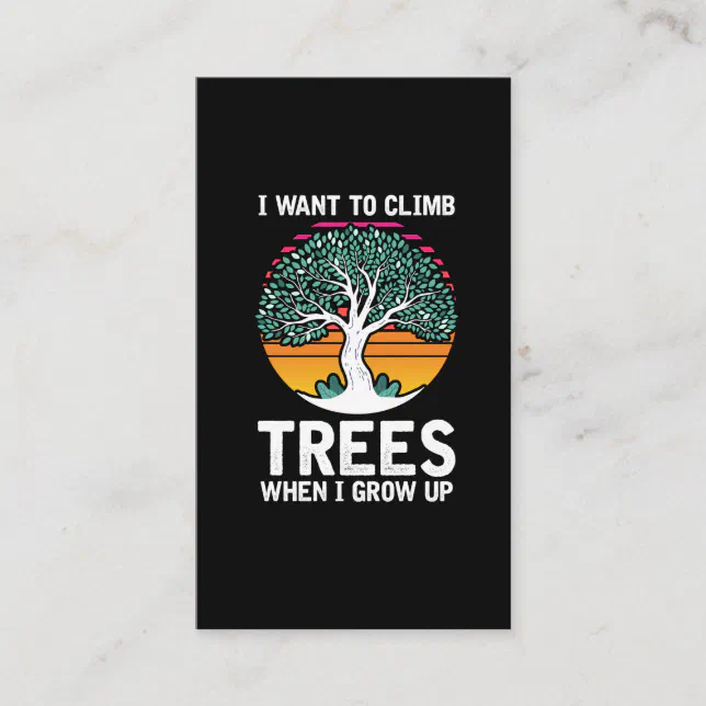 Funny Tree Climber Kid Arborist Future Job Business Card | Zazzle