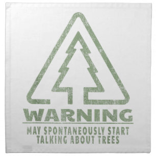Funny Tree Lover Warning Quote Forestry Students T Cloth Napkin