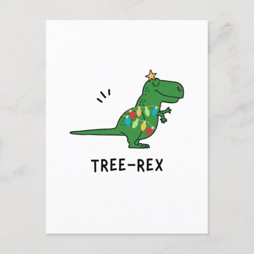 Funny Tree_Rex Christmas Holiday Postcard