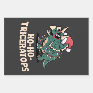 Funny Tree Rex Dinosaur Holiday Humor Wrapping Paper Sheets