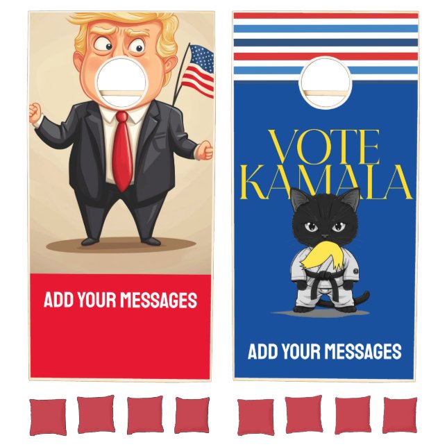 Funny Trending Custom Kamala Harris Vs Trump Cornhole Set (Set)