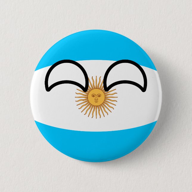 Funny Trending Geeky Argentina Countryball Button (Front)