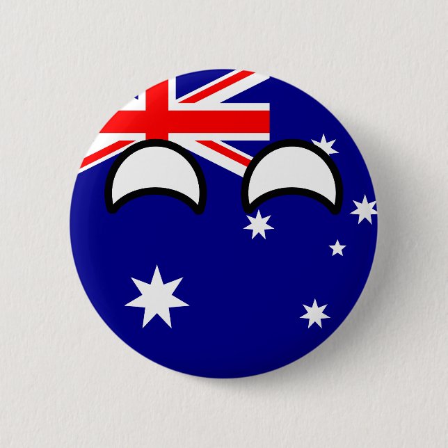 Funny Trending Geeky Australia Countryball Button (Front)