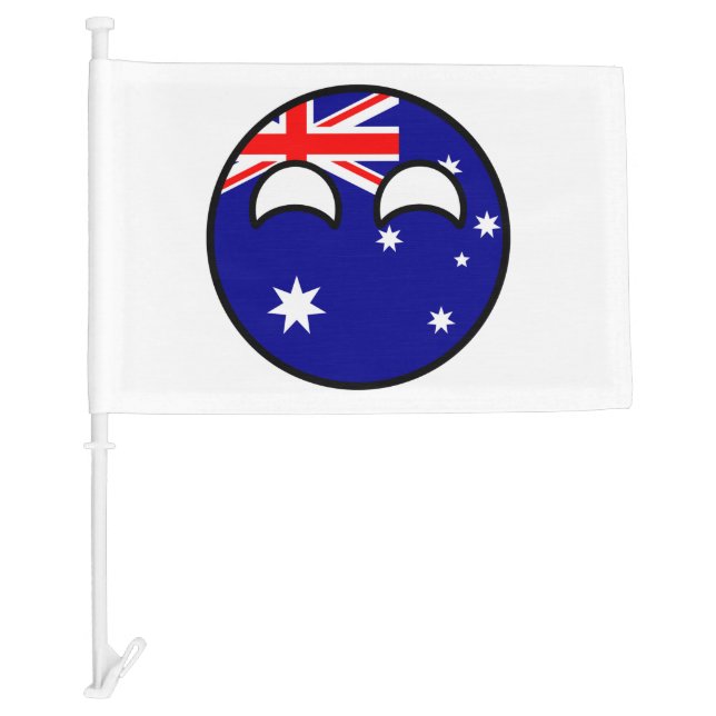 Funny Trending Geeky Australia Countryball Car Flag (Front)