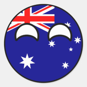 Funny Trending Geeky Australia Countryball Classic Round Sticker