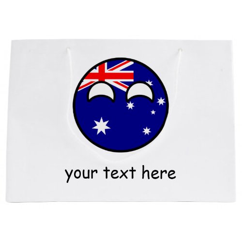 Funny Trending Geeky Australia Countryball Large Gift Bag