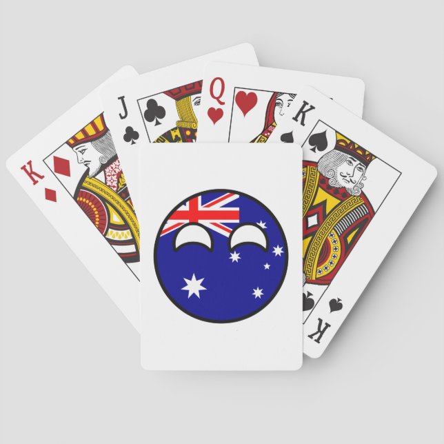 Funny Trending Geeky Australia Countryball Poker Cards (Back)