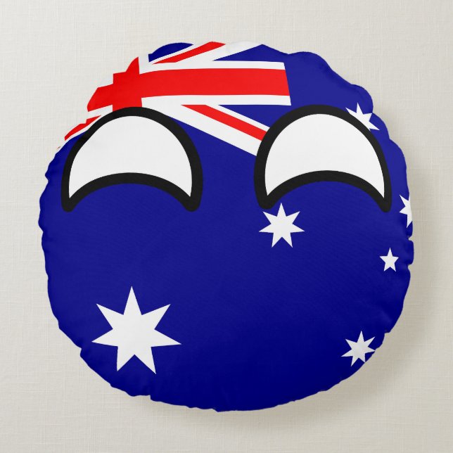 Funny Trending Geeky Australia Countryball Round Pillow (Front)