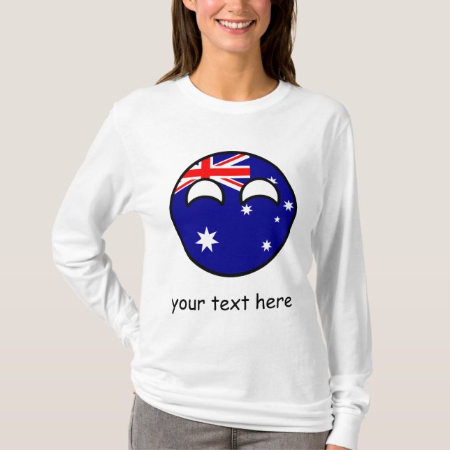 Funny Trending Geeky Australia Countryball T-Shirt (Front)