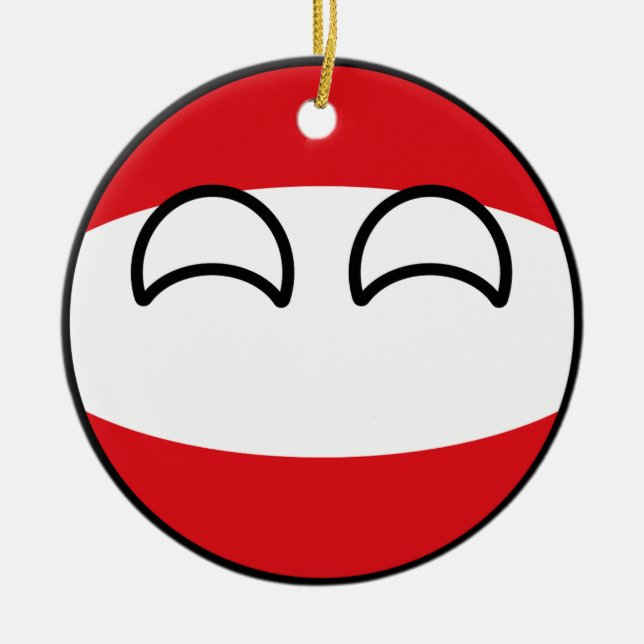 Funny Trending Geeky Austria Countryball Ceramic Ornament (Front)