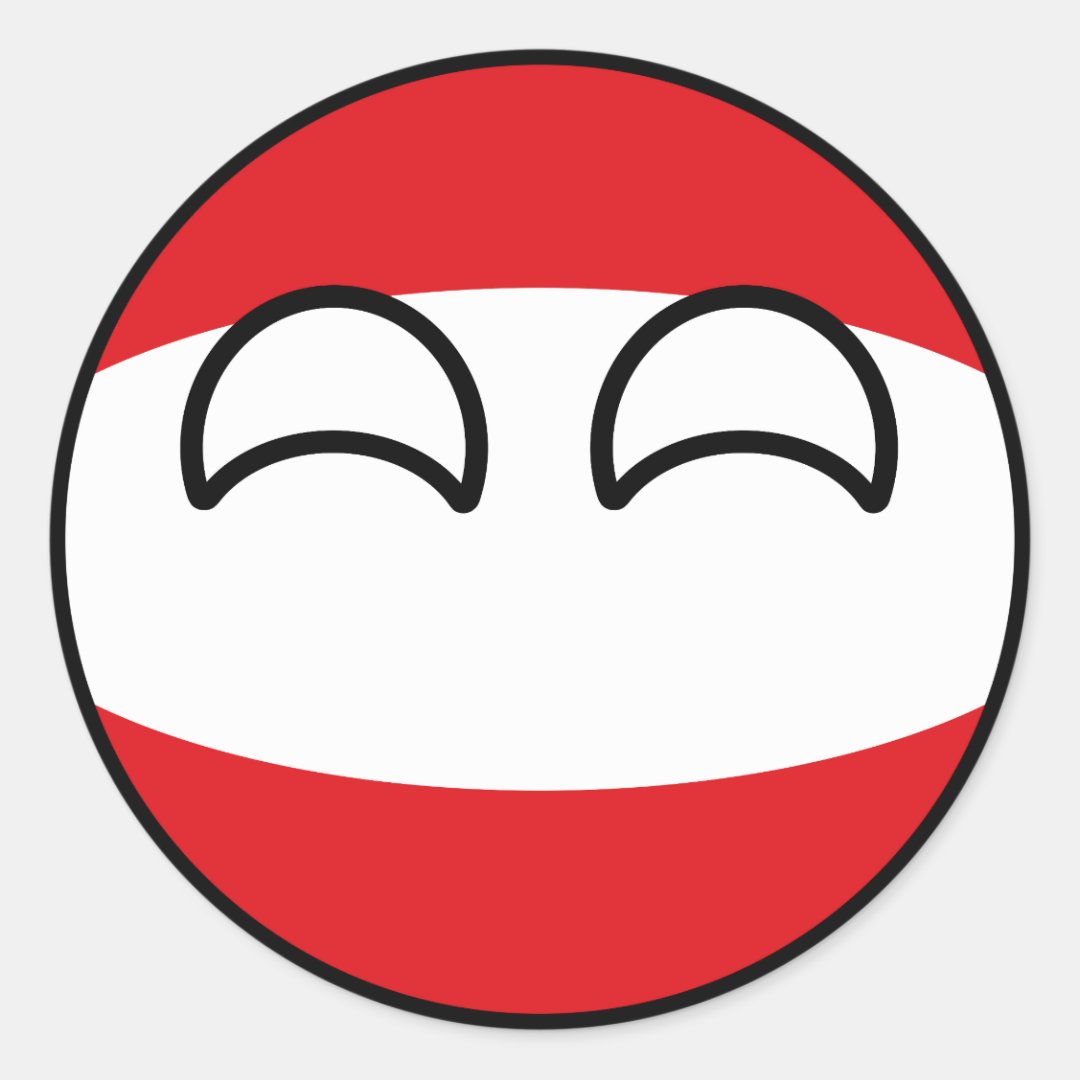 Funny Trending Geeky Austria Countryball Classic Round Sticker Zazzle