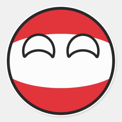 Funny Trending Geeky Austria Countryball Classic Round Sticker