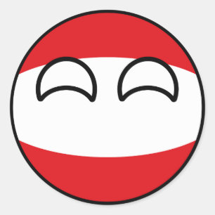 Funny Trending Geeky Austria Countryball Classic Round Sticker