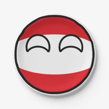 Funny Trending Geeky Austria Countryball Paper Plates by Countryballs_Store at Zazzle