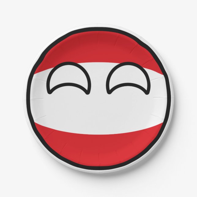 Funny Trending Geeky Austria Countryball Paper Plates (Front)