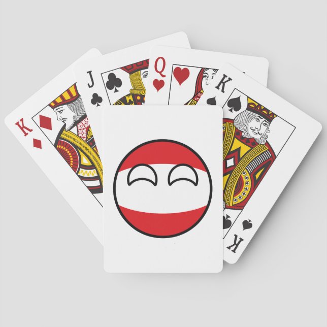 Funny Trending Geeky Austria Countryball Poker Cards (Back)