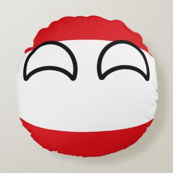 Funny Trending Geeky Austria Countryball Round Pillow by Countryballs_Store at Zazzle
