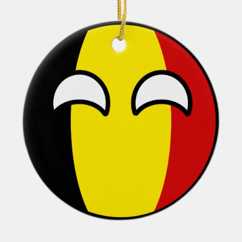 Funny Trending Geeky Belgium Countryball Ceramic Ornament