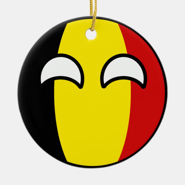 Funny Trending Geeky Belgium Countryball Ceramic Ornament (Front)