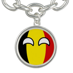 Funny Trending Geeky Belgium Countryball Charm Bracelet