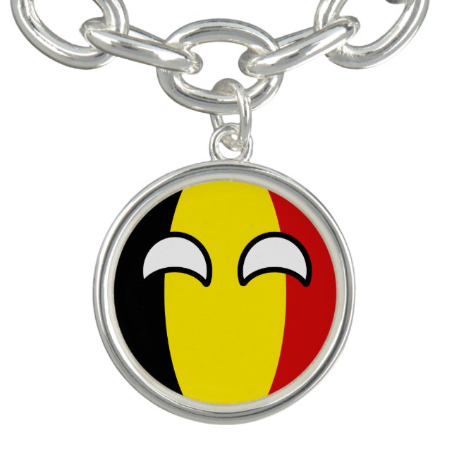 Funny Trending Geeky Belgium Countryball Charm Bracelet (Design)