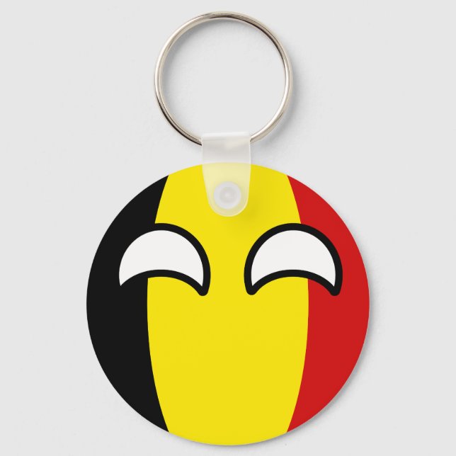 Funny Trending Geeky Belgium Countryball Keychain (Front)