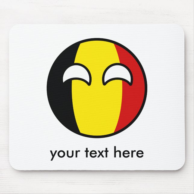 Funny Trending Geeky Belgium Countryball Mouse Pad (Front)