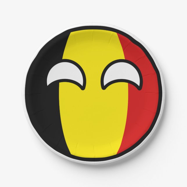 Funny Trending Geeky Belgium Countryball Paper Plates (Front)