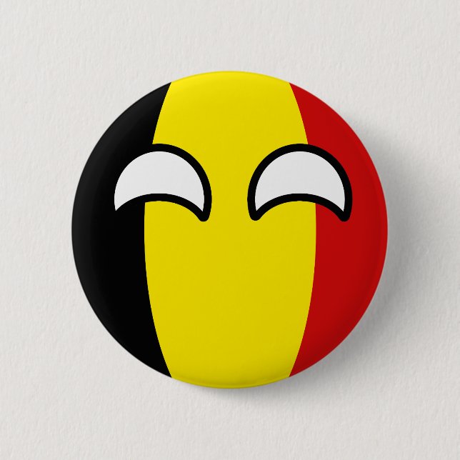 Funny Trending Geeky Belgium Countryball Pinback Button (Front)
