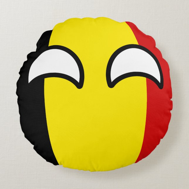 Funny Trending Geeky Belgium Countryball Round Pillow (Front)
