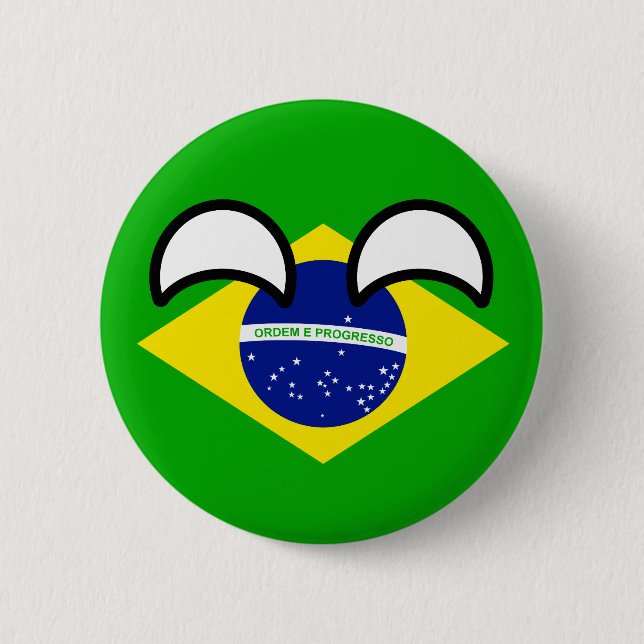 Funny Trending Geeky Brazil Countryball Button (Front)