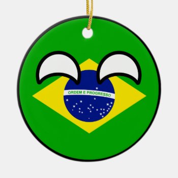 Funny Trending Geeky Brazil Countryball Ceramic Ornament by Countryballs_Store at Zazzle