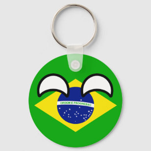 Funny Trending Geeky Brazil Countryball Keychain