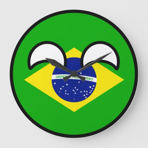 Funny Trending Geeky Brazil Countryball Large Clock