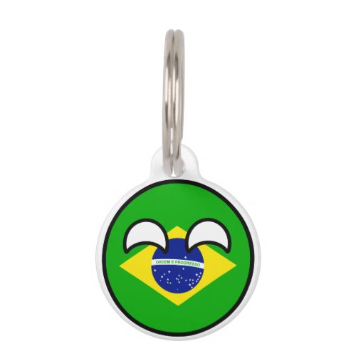 Funny Trending Geeky Brazil Countryball Pet Tag