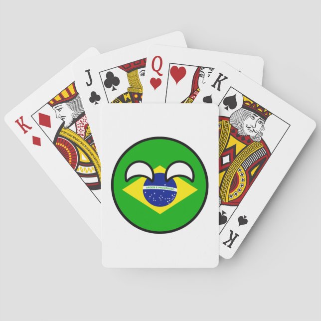 Funny Trending Geeky Brazil Countryball Poker Cards (Back)