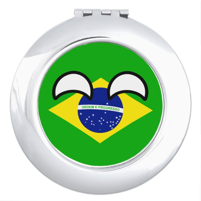 Funny Trending Geeky Brazil Countryball Vanity Mirror (Front)