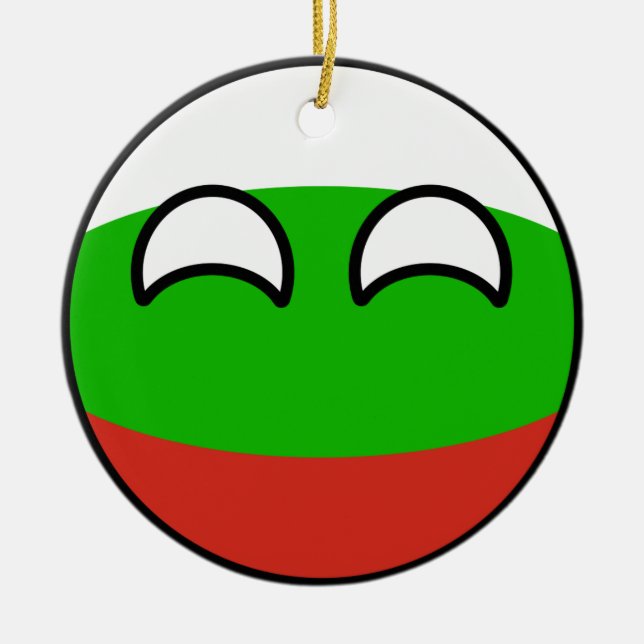 Funny Trending Geeky Bulgaria Countryball Ceramic Ornament (Front)