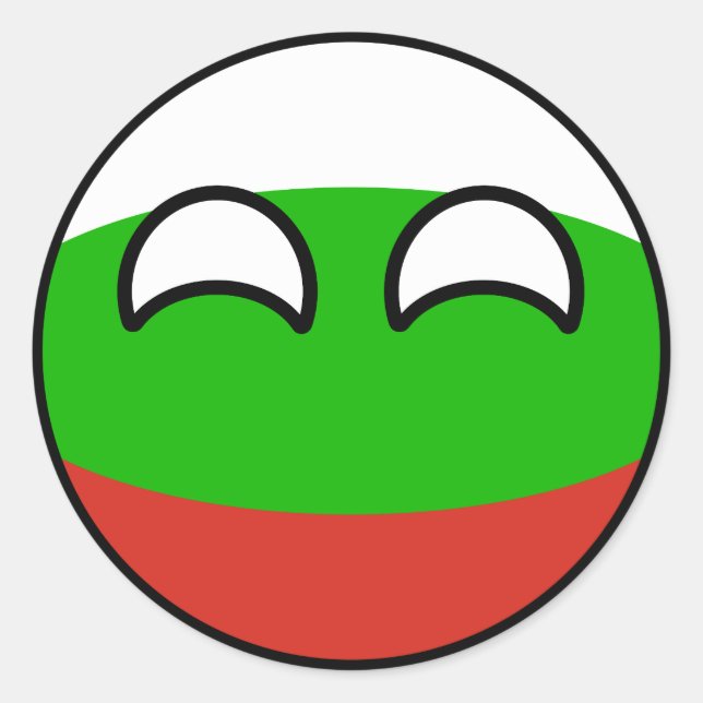 Funny Trending Geeky Bulgaria Countryball Classic Round Sticker (Front)