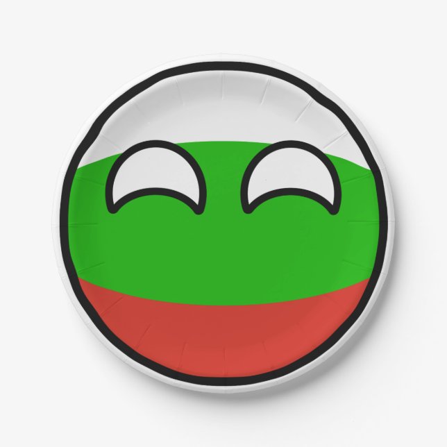 Funny Trending Geeky Bulgaria Countryball Paper Plates (Front)