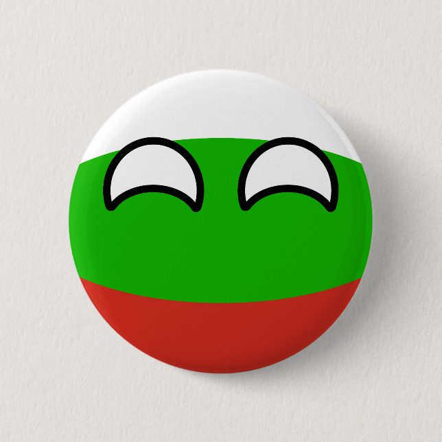 Funny Trending Geeky Bulgaria Countryball Pinback Button (Front)