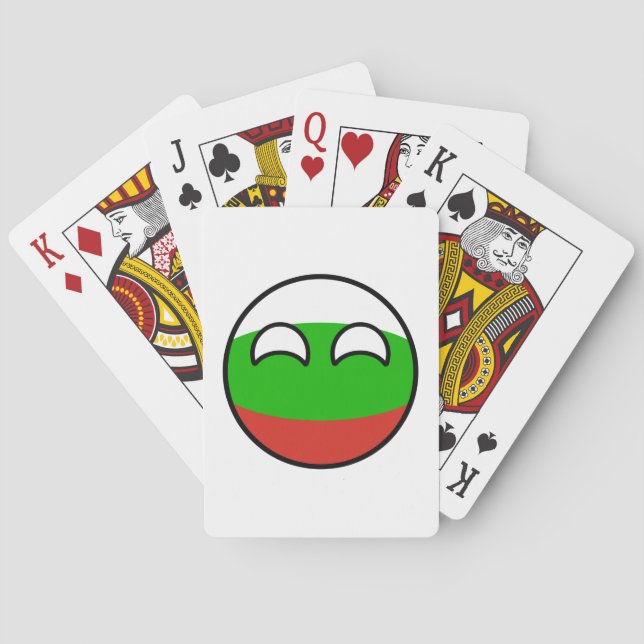 Funny Trending Geeky Bulgaria Countryball Poker Cards (Back)