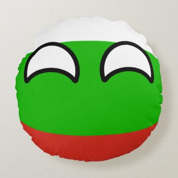 Funny Trending Geeky Bulgaria Countryball Round Pillow by Countryballs_Store at Zazzle
