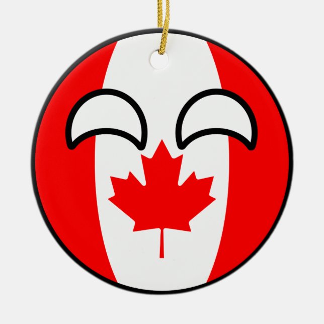 Funny Trending Geeky Canada Countryball Ceramic Ornament (Front)