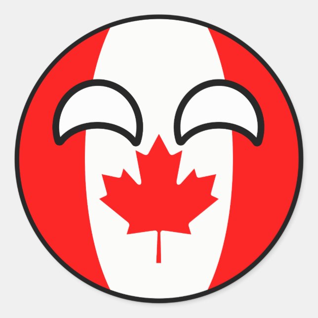 Funny Trending Geeky Canada Countryball Classic Round Sticker (Front)