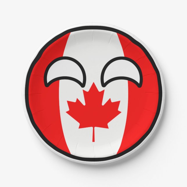 Funny Trending Geeky Canada Countryball Paper Plates (Front)