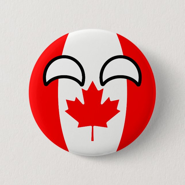 Funny Trending Geeky Canada Countryball Pinback Button (Front)